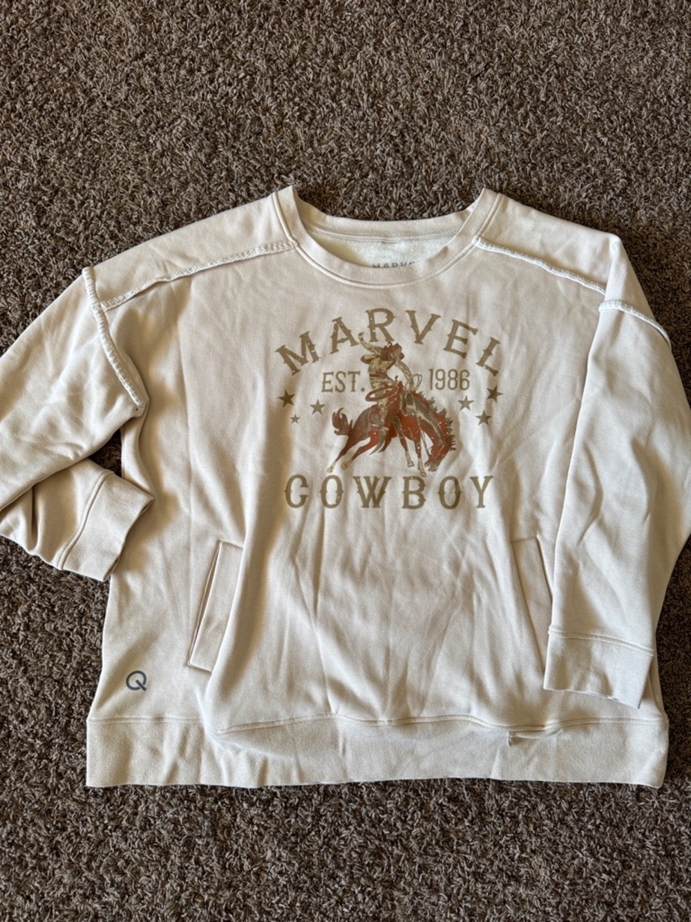 MARVEL Cowboy Graphic Crewneck Sweatshirt - Cream